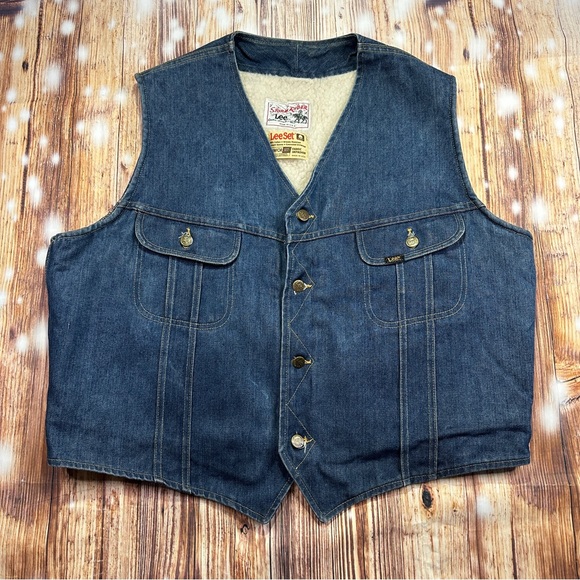 Vintage Lee Storm Rider Denim Vest Made In Usa